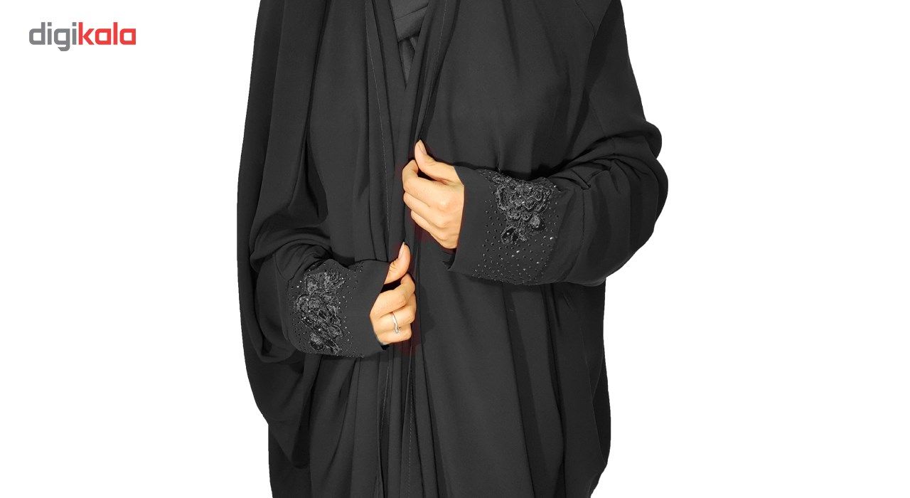 چادر صدفی حریرالاسود طرح دار حجاب حدیث کد 116 -  - 3