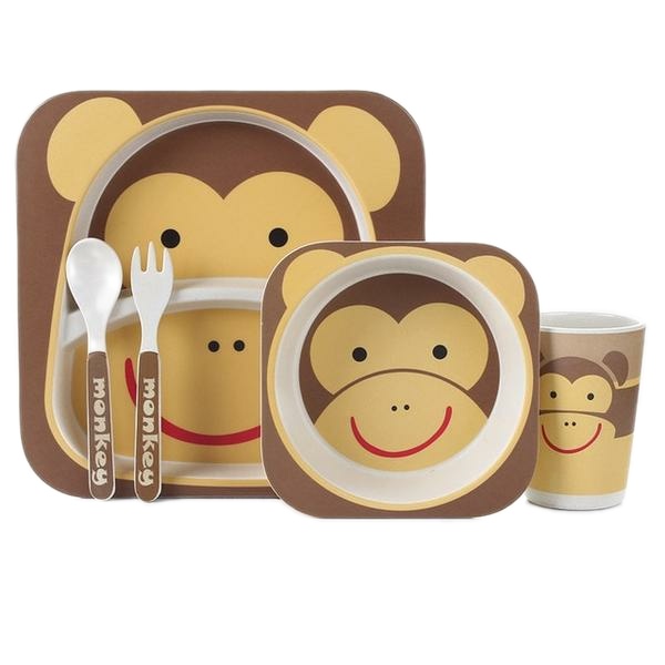 ظرف غذای 5 تکه کودک طرح میمون کد Dgq120101002