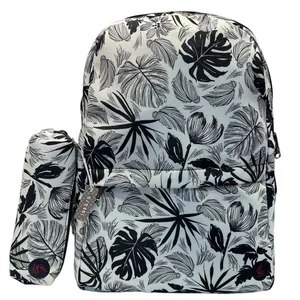 کوله پشتی ساراسا هوم طرح برگ انجیری مدل Plant 02 به همراه جامدادی