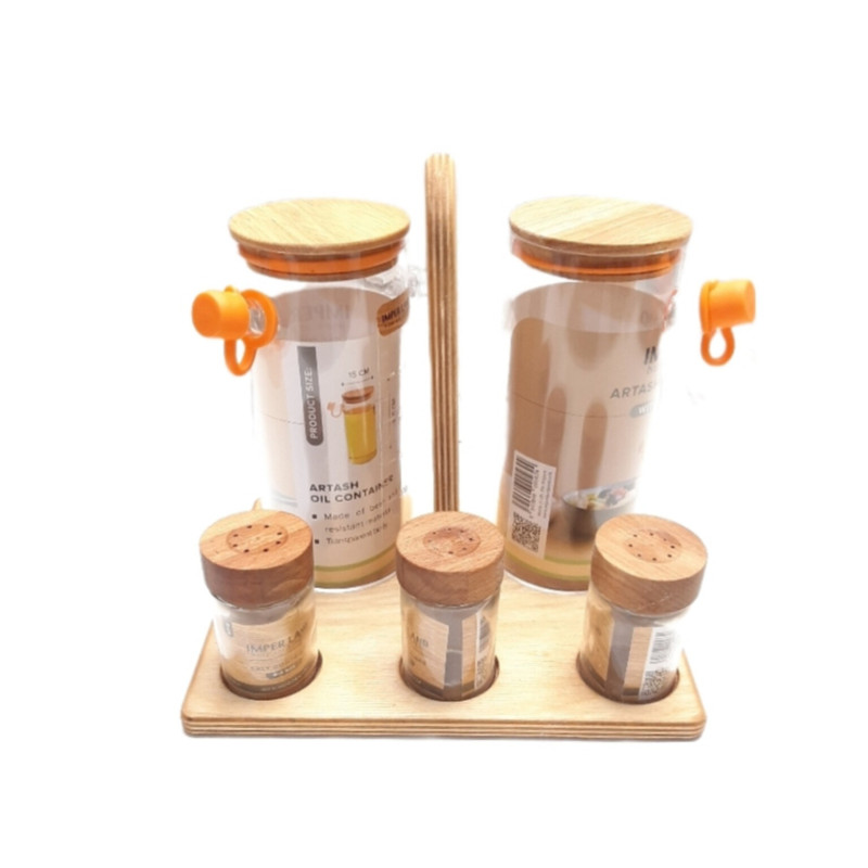 ست ظرف روغن و نمک پاش 6 پارچه کد 421