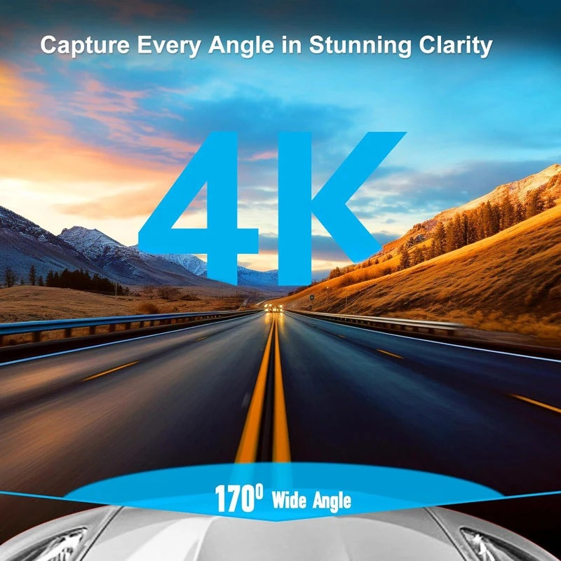 دوربین فیلمبرداری ثبت وقایع خودرو مدل OK309-4K-WiFi-GPS به همراه دوربین عقب