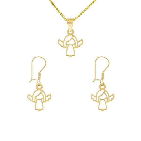 نیم ست طلا 18 عیار زنانه طلای کامک مدل فرشته نیم ست طلا 18 عیار زنانه طلای کامک مدل فرشته