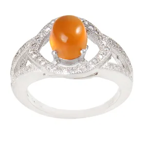 انگشتر نقره زنانه بازرگانی میلادی مدل سنگ عقیق یمانی کد AWR_745