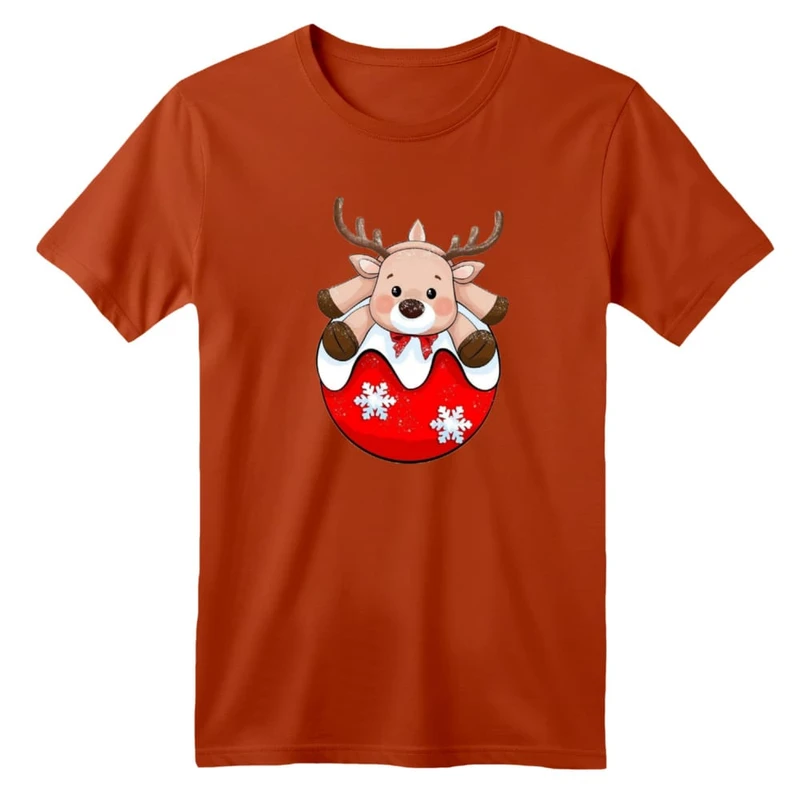 تی شرت آستین کوتاه بچگانه مدل گوزن کریسمس کد 4