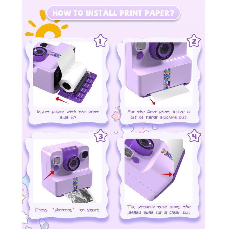 دوربین عکاسی و فیلمبرداری چاپ سریع کودک مدل Print Camera