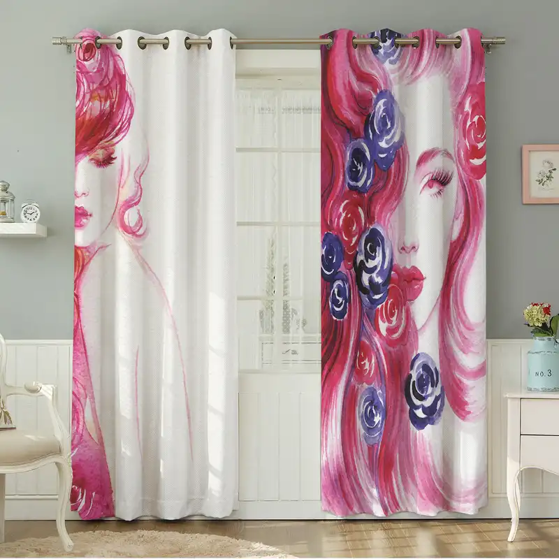 پرده نیروانا طرح چهره مدل مخمل کد 4703سایز 140×280 سانتی متر