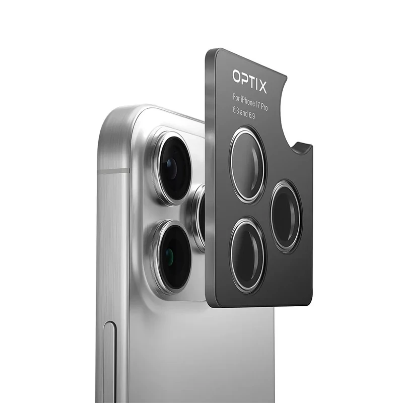 محافظ لنز دوربین یونیک مدل optix prime مناسب برای گوشی موبایل اپل iphone 17 pro-pro max