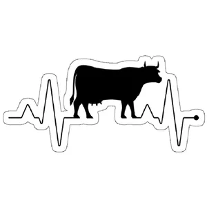 استیکر لپ تاپ مدل EKG I Love Cow