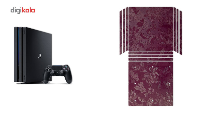 برچسب ماهوت مدلRed Wild-flower Texture مناسب برای کنسول بازیPS4 Pro