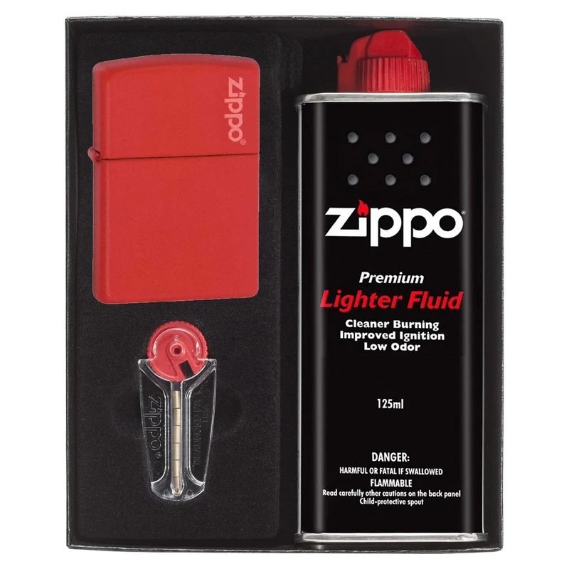 ست هدیه فندک مدل Red Matte with Zippo Logo کد 233ZL