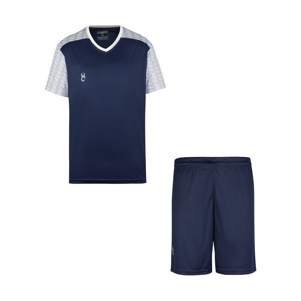 ست تی‌شرت آستین کوتاه و شلوارک ورزشی مردانه مدل 343S رنگ سرمه‌ای