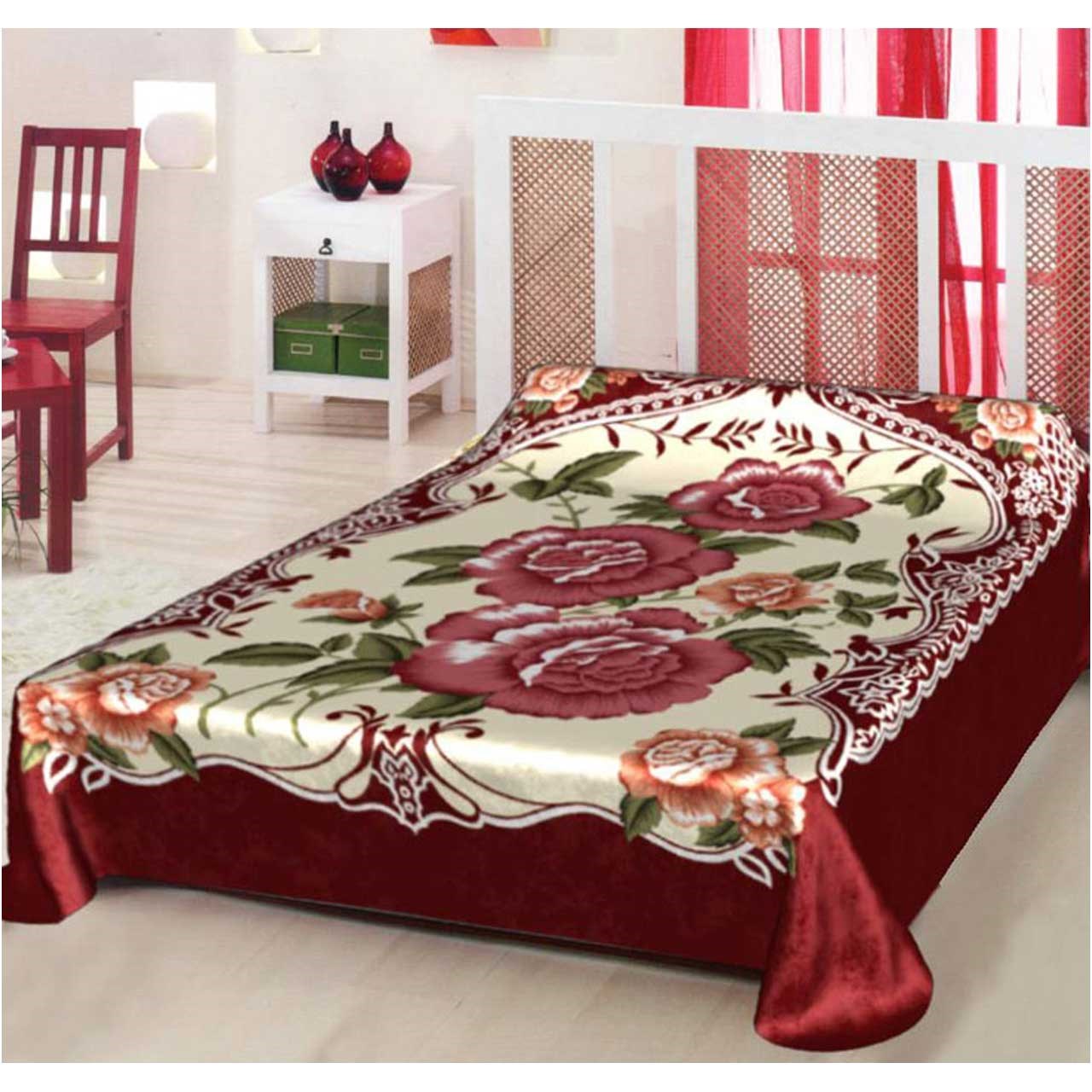 پتو کالای خواب متین مدل گلبافت 126 یک نفره سایز 220x160