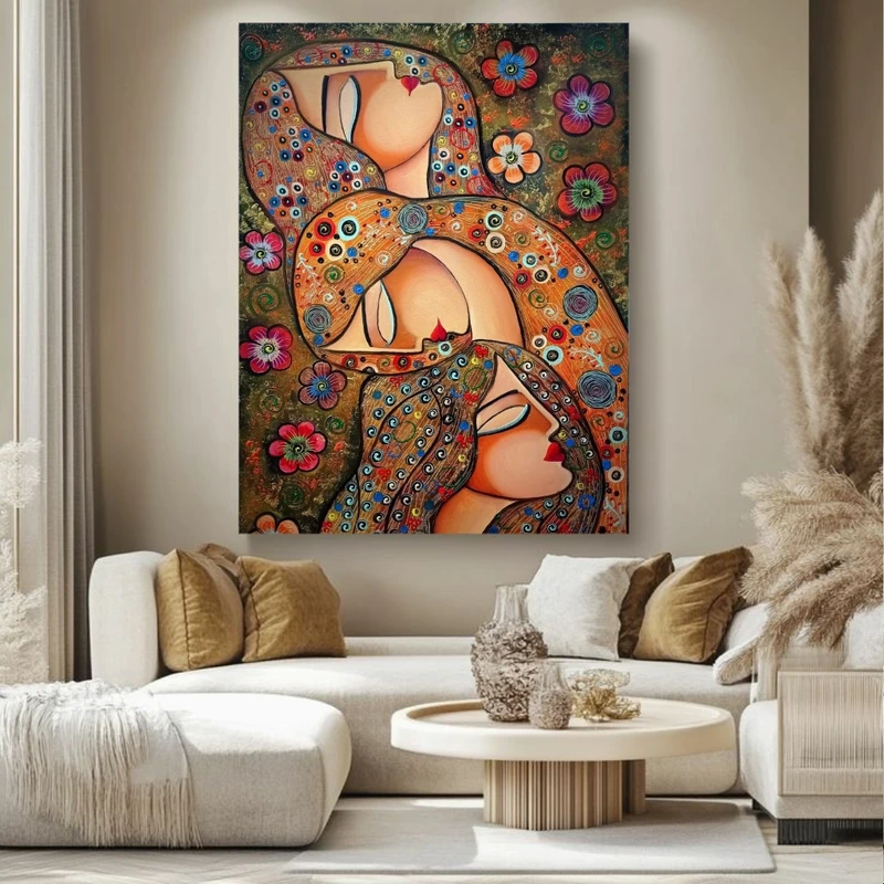 تابلو بوم طرح مخمل نقاشی مدل بانوی ایرانی کد BK24589