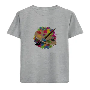 تی شرت آستین کوتاه دخترانه مدل پالت رنگ