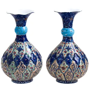 گلدان میناکاری رستا طرح 133-12-102 ارتفاع 14 سانتی متر