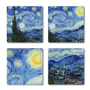 استیکر لپ تاپ و موبایل گوفی طرح نقاشی ونگوک مدل Van gogh 3 مجموعه 4 عددی