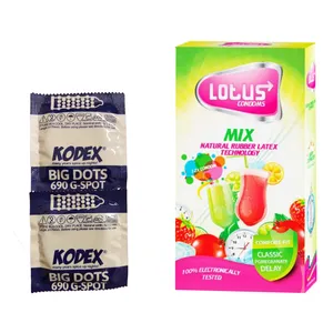 کاندوم لوتوس مدل Mix بسته 12 عددی به همراه کاندوم کدکس مدل big dots مجموعه 2 عددی