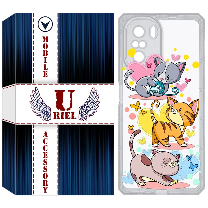 کاور یوریل مدل Clear کد 6 طرح گربه مناسب برای گوشی موبایل شیائومی Poco F3 / Redmi K40 / Mi 11i