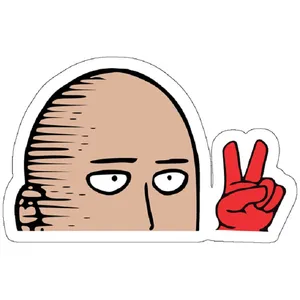 استیکر مدل Two fingers V sign hand serious punch-one meme face