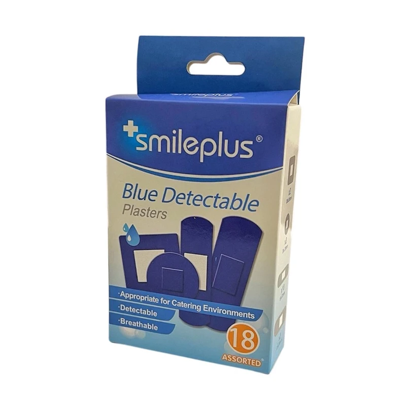 چسب زخم اسمایل پلاس مدل Blue Detectable کد 6304 بسته 18 عددی چسب زخم اسمایل پلاس مدل Blue Detectable کد 6304 بسته 18 عددی