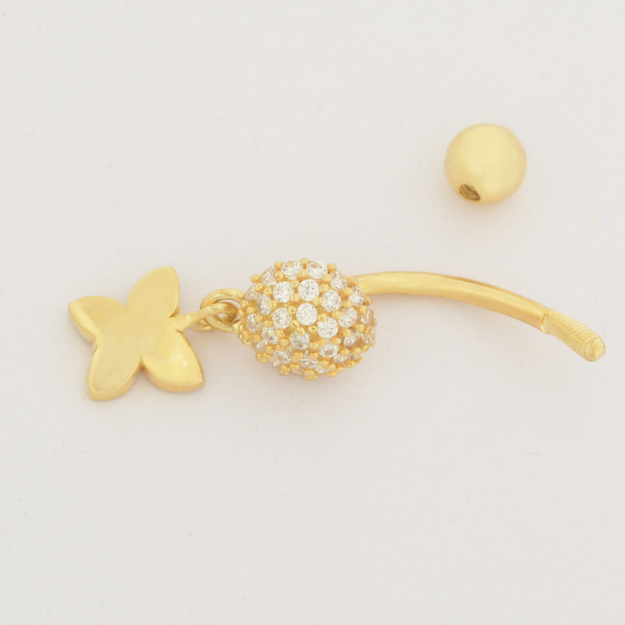 پیرسینگ طلا 18 عیار زنانه طلای مستجابی مدل پروانه کد 6703