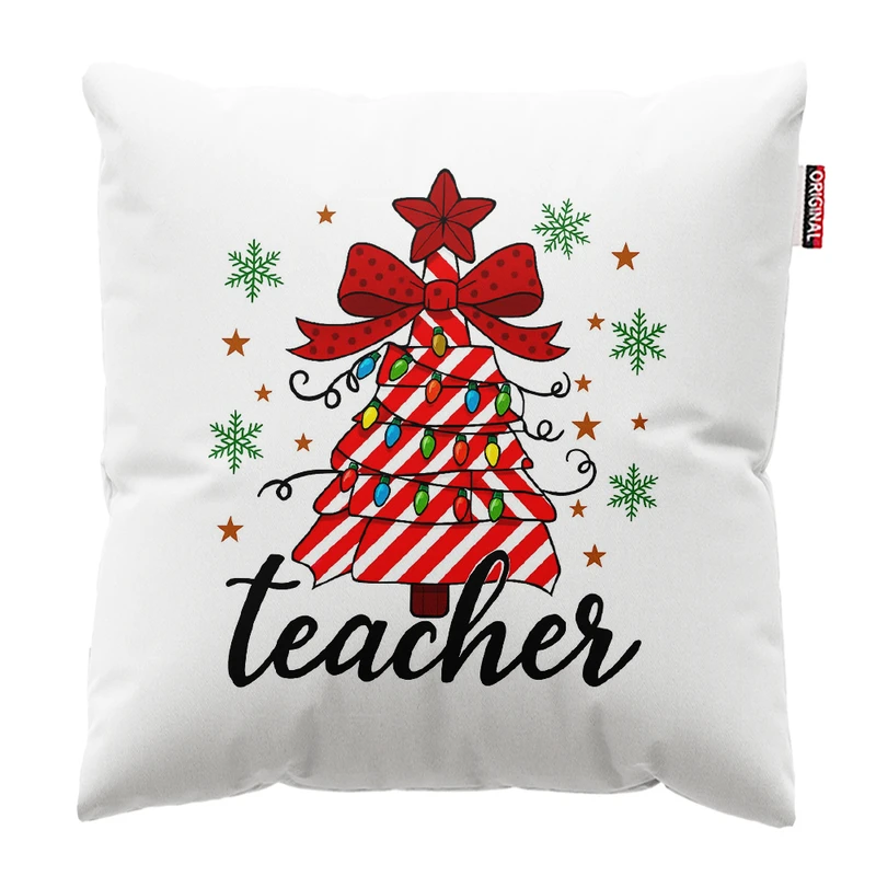 کوسن پاد آفرین مدل معلم طرح کریسمس کد PK302679 سایز 30*30 سانتی متر
