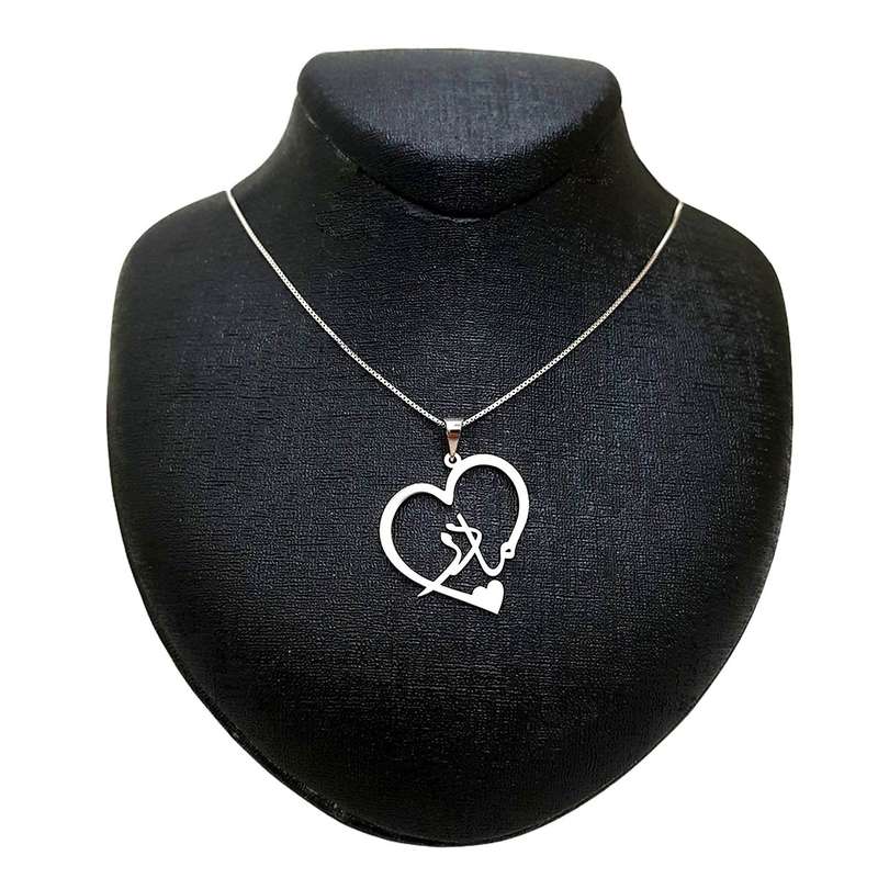 گردنبند نقره ترمه مدل قلب و مادر Termeh گردنبند نقره ترمه مدل قلب و مادر Termeh