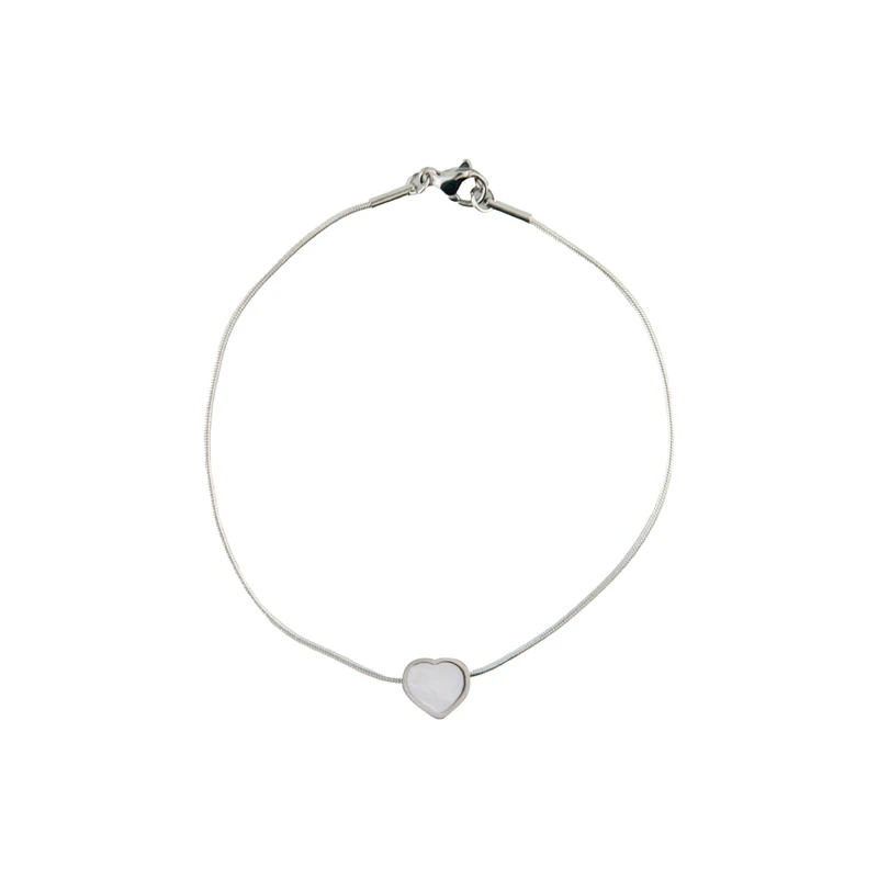 دستبند زنجیری زنانه مدل قلبی کد 1946