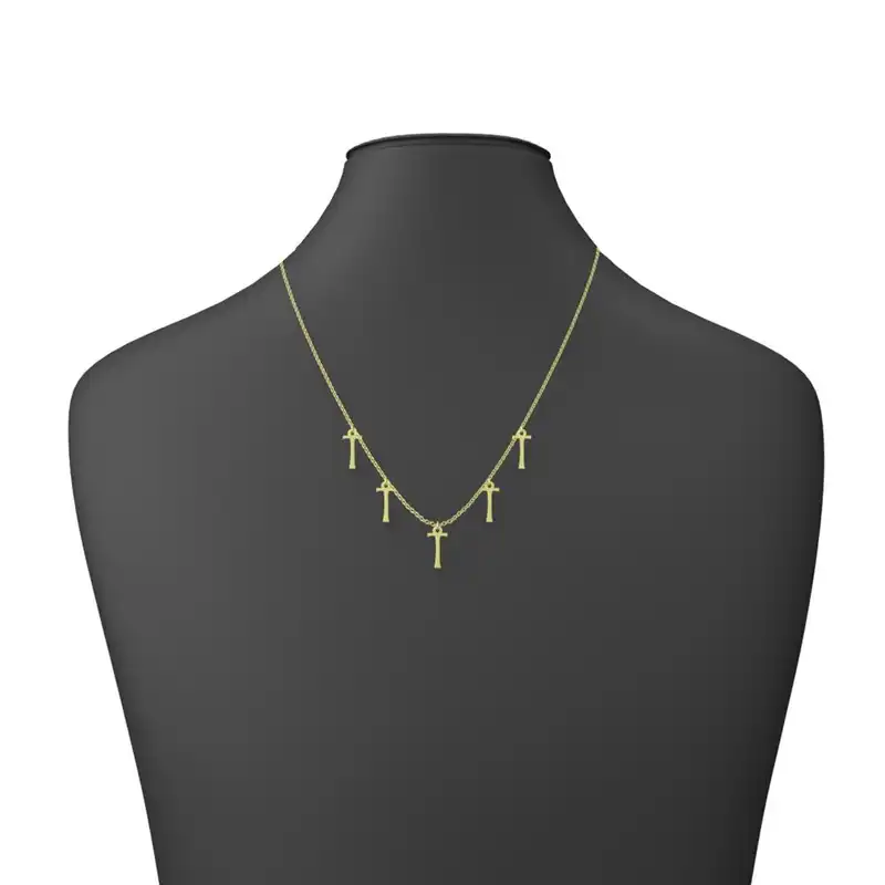 گردنبند طلا 18 عیار زنانه مدوپد مدل حرف T کد RNA17140