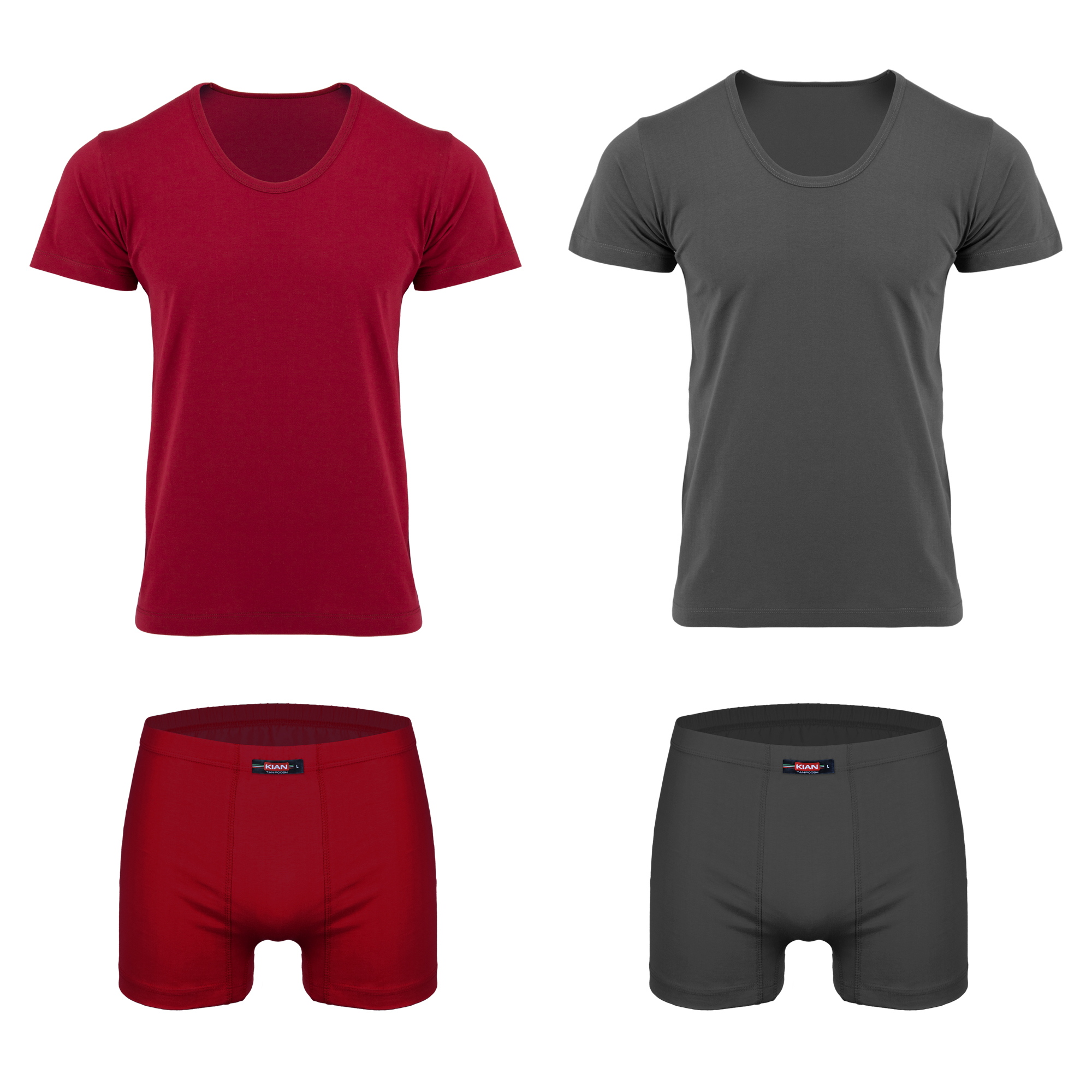 ست شورت و زیرپوش مردانه کیان تن پوش مدل 112294 مجموعه 2 عددی