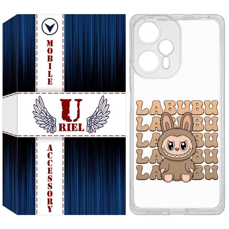 کاور یوریل مدل Clear کد 134 طرح لبوبو مناسب برای گوشی موبایل شیائومی Poco F5