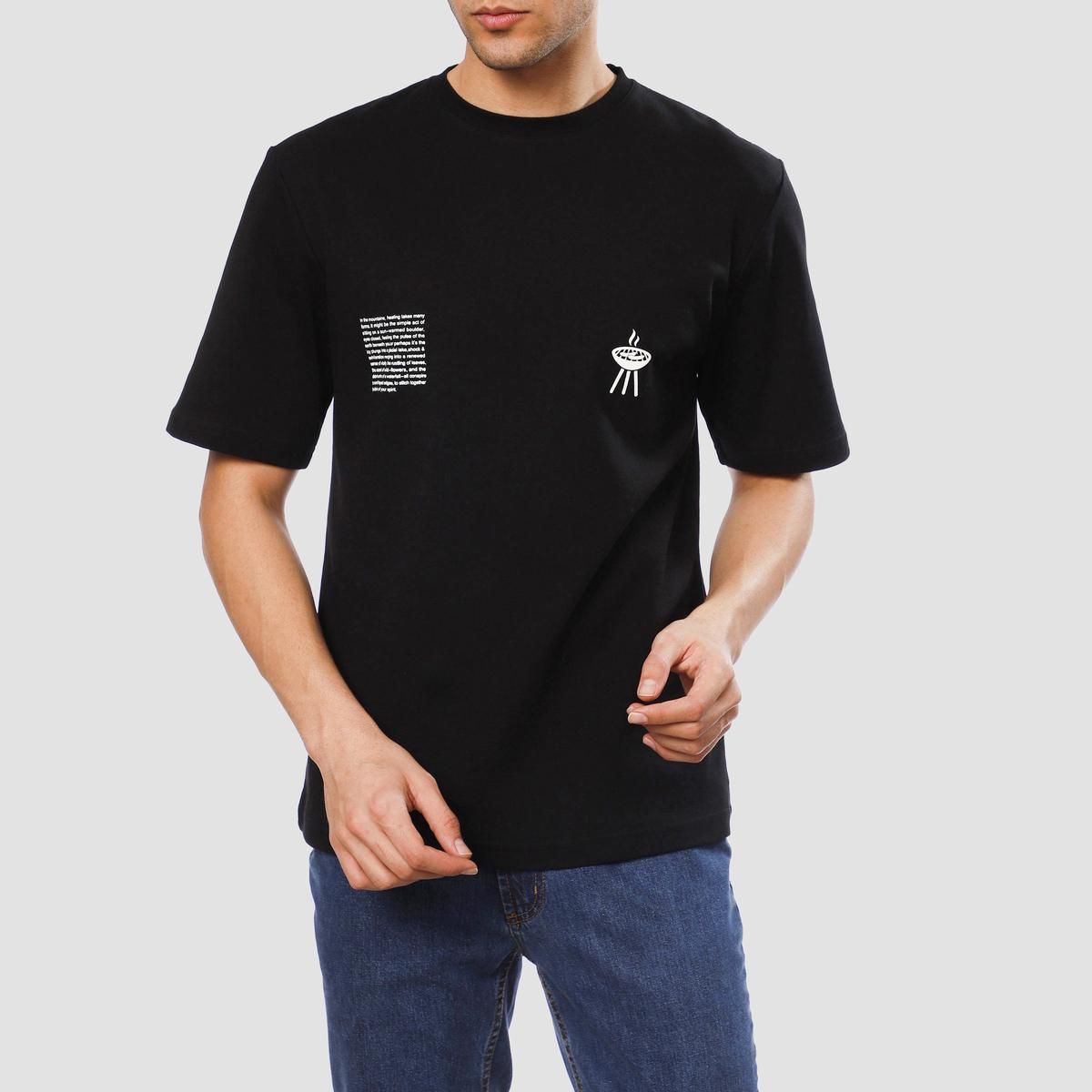 تی شرت آستین کوتاه مردانه ناربن مدل کمپینگ رنگ مشکی -  - 1