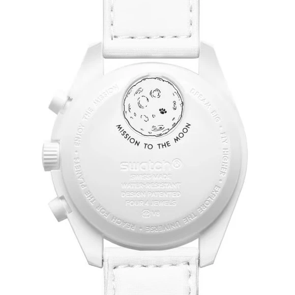 عکس شماره 7 : ساعت مچی عقربه-ای مکانیکی مدل omega x swatch mission to moonphase snoopy