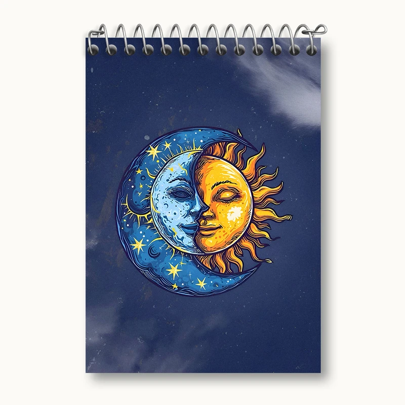 دفتر یادداشت 50 برگ خندالو طرح خورشید و ماه کد N5067