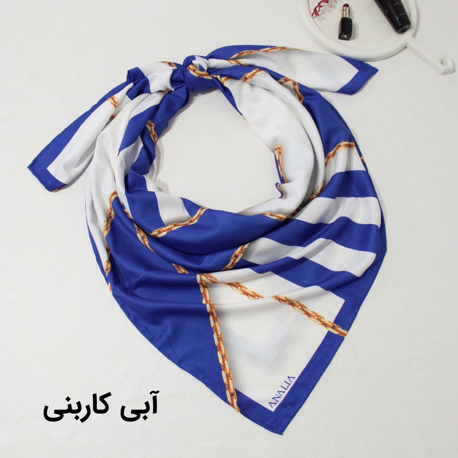 روسری زنانه مدل ابریشم دست دوز طرح زنجیری کلاسیک کد ana-2821 -  - 28