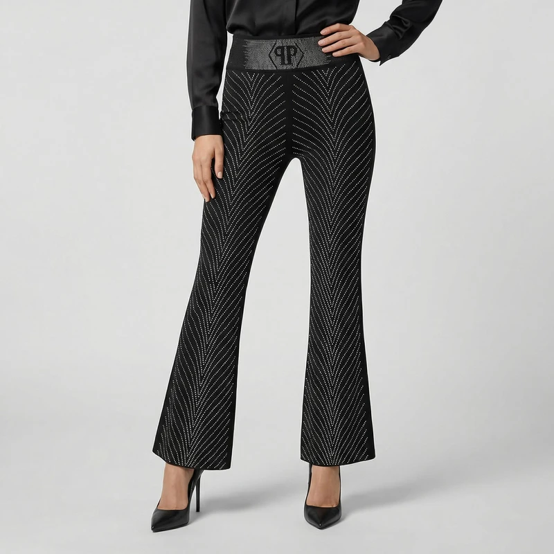 شلوار دم پا گشاد زنانه مدل نگینی کار شده