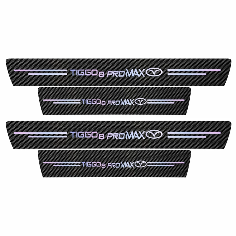 برچسب پارکابی خودرو سولگی مدل کربن هفت رنگ کد J73 مناسب برای تیگو هشت پرو مکس بسته 4 عددی