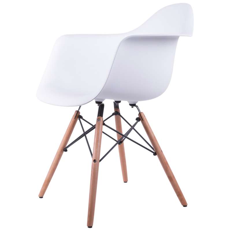 صندلی کروماتیک مدل White Armchair Wood Legs