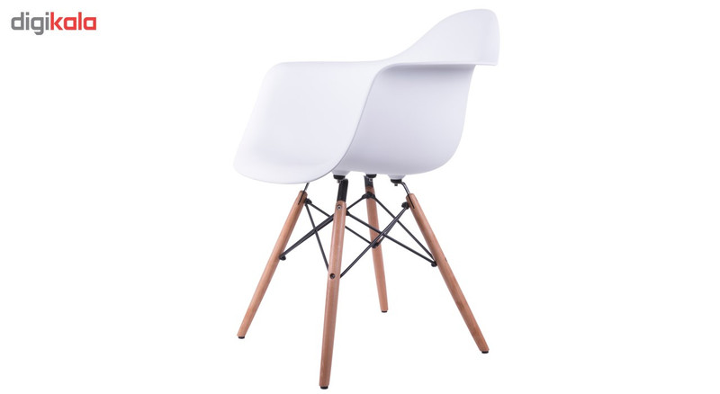صندلی کروماتیک مدل White Armchair Wood Legs