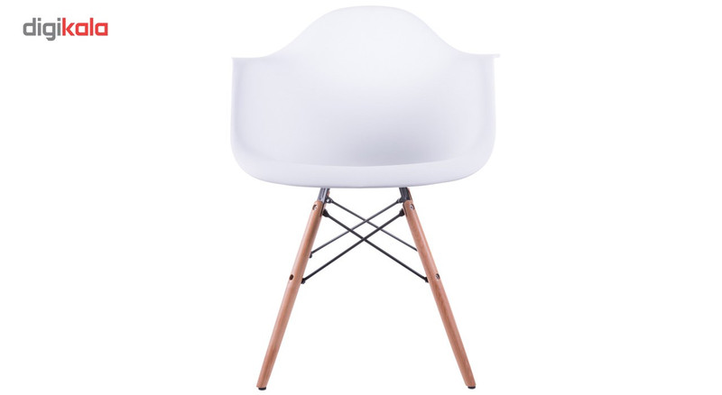 صندلی کروماتیک مدل White Armchair Wood Legs