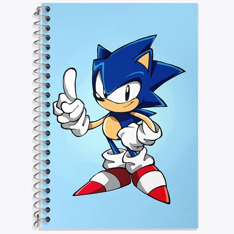 دفتر زبان 50 برگ خندالو مدل سه خط طرح سونیک (Sonic) کد F1958