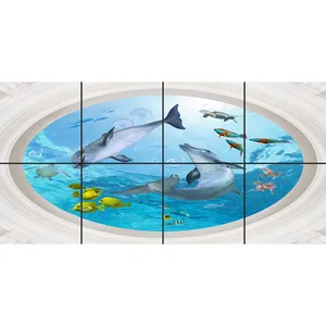 تایل سقفی مدل اقیانوس کد 300  سایز 60x60 سانتی متر مجموعه 8 عددی