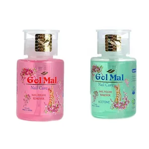 پک 2 عددی لاک پاک کن گل مل مدل پمپی  Nail Care به همراه لاک پاک کن پمپی حاوی استون با رایحه خوش گل مل حجم 2 عدد 300 میلی لیتر