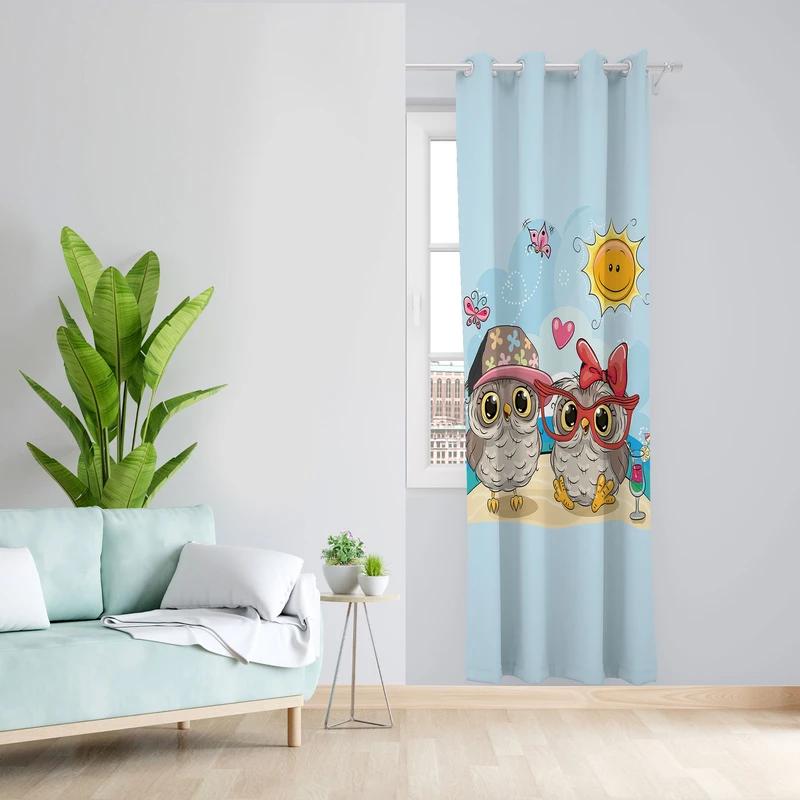  پرده مدل جغد مخمل پانچی کد 313R سایز 140x280 سانتی متر