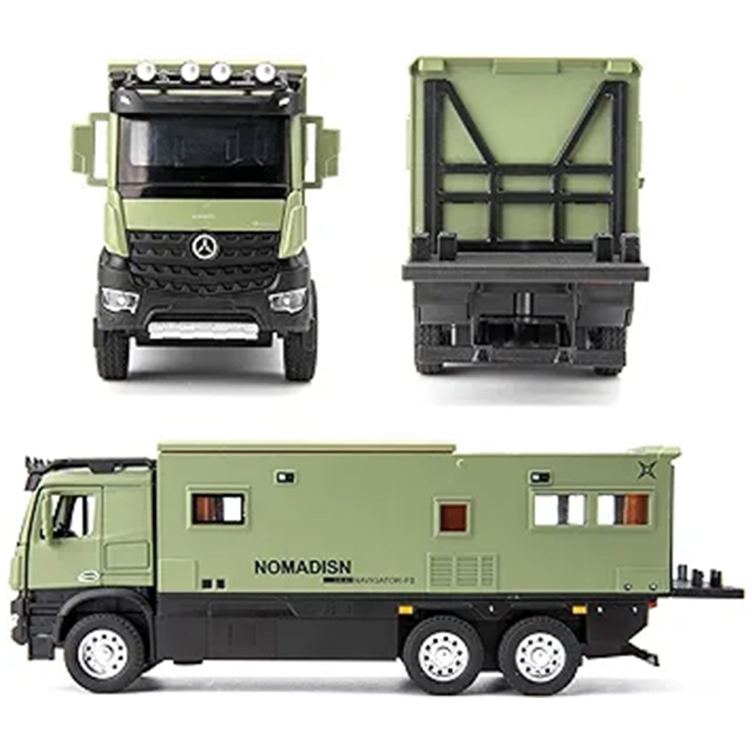 ماکت ماشین مدل کامیون بنز یونیماگ آرکوس کمپر آفرود مجموعه دو عددی -  - 4