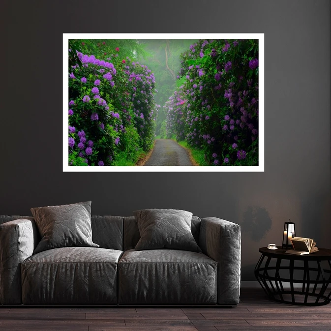 تابلو بکلیت طرح طبیعت سرسبز مدل قاب شاسی W-s8569