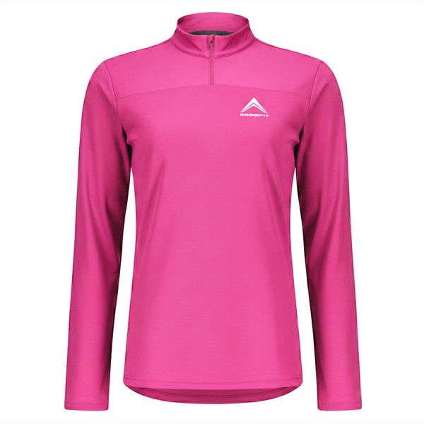 تی شرت ورزشی آستین بلند زنانه رادیس فیت مدل نیم زیپ TS002