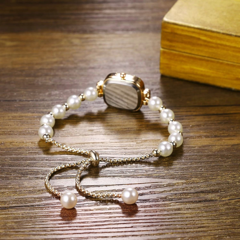 ساعت مچی عقربه‌ای کوارتز زنانه مدل مینیمال لوکس بند دستبندی مرواریدی قفل کرواتی کد ۵