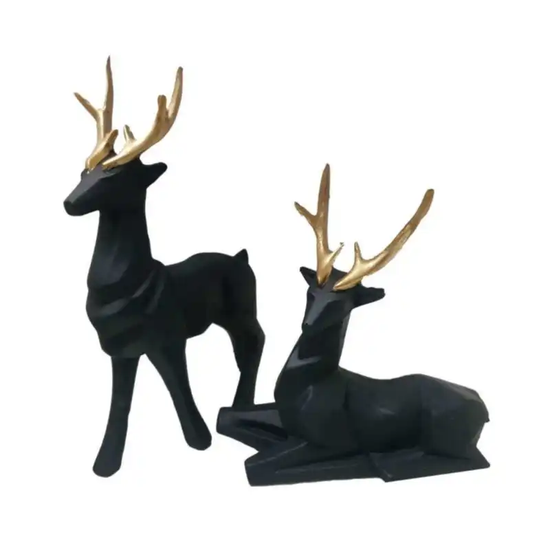 مجسمه مدل گوزن طرح گرافیک انتزاعی مجموعه دو عددی