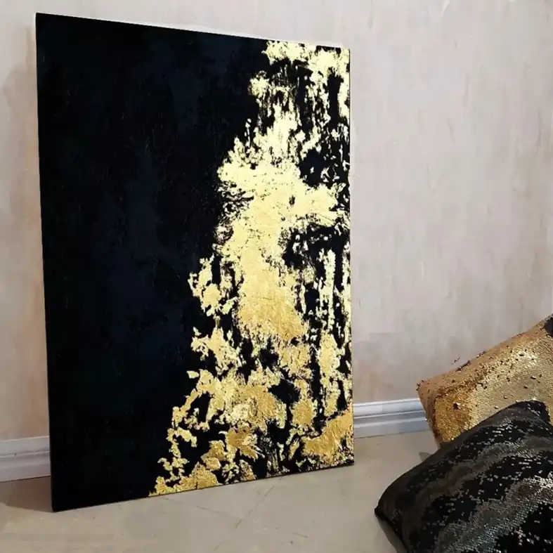 تابلو نقاشی ورق طلا مدل نقش برجسته دکوراتیو کد 0105